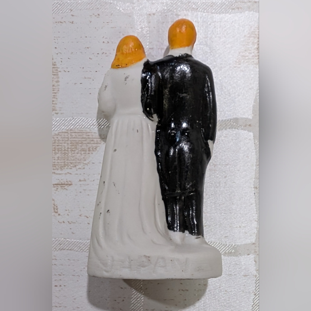 Vintage Classic Black and White Wedding Cake Topper Figurine - Picture 3 of 4